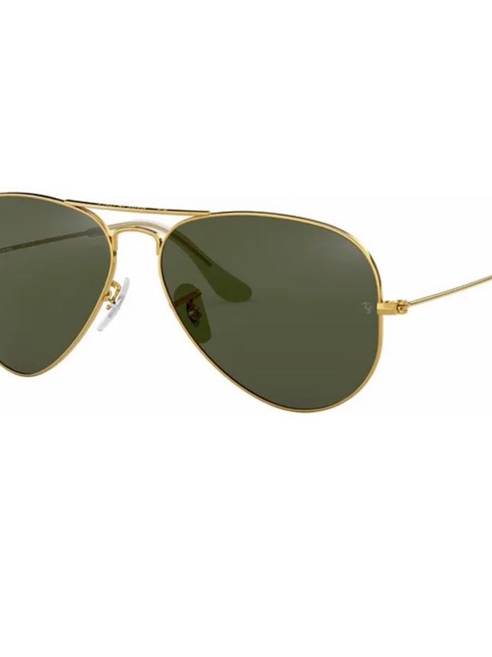 Ray-Ban Gold Frame Aviator Sunglasses with Green Lenses